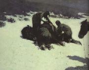Frederic Remington The Hungry Moon (mk43) oil painting on canvas